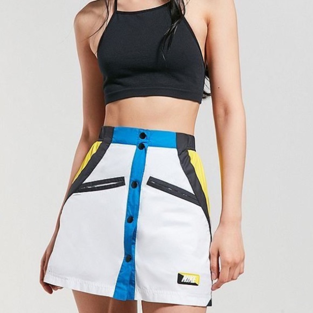 Nike Sportswear White Woven Moto Skirt